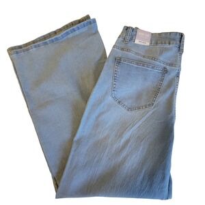 Wax Jean Wide Leg Jeans Womens 11/30 Light Blue Low Rise Baggy Denim 90s Style